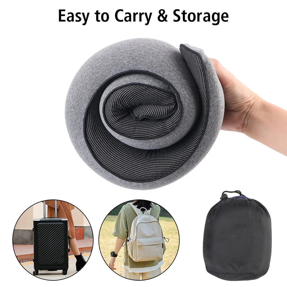 Memory Foam Portable U-Shaped Travel Pillow for Neck Support and Comfort During Breaks