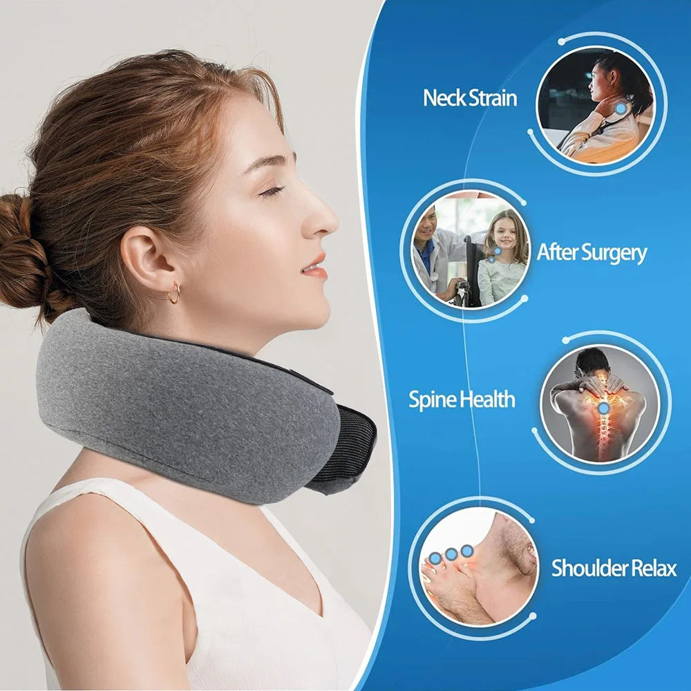 Memory Foam Portable U-Shaped Travel Pillow for Neck Support and Comfort During Breaks